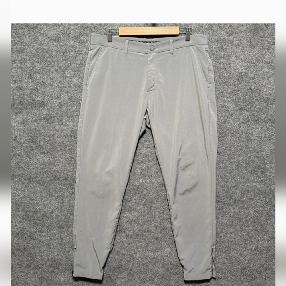 Primo Golf Men's Sz 28 Short Gray Regular Tapered Ankle Zip Stretch Jogger Pant